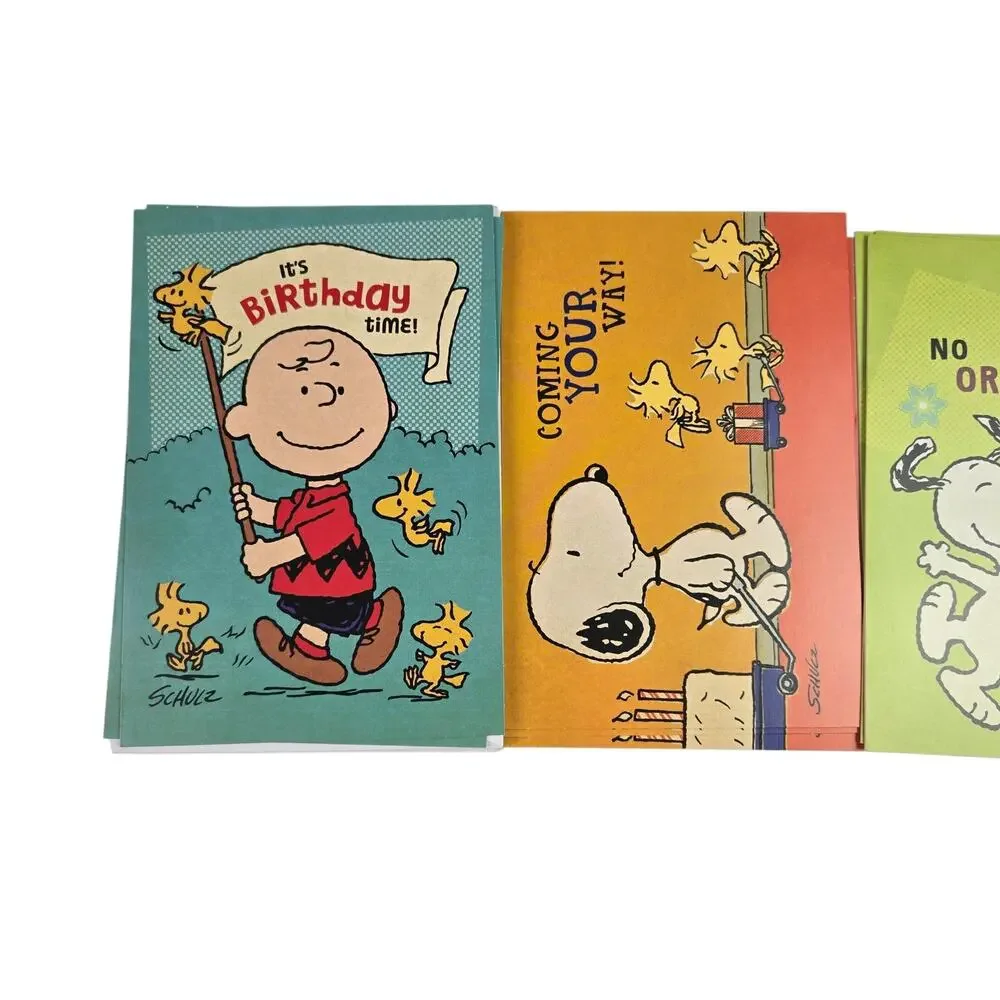 Peanuts Greeting Card Lot Thank You Birthday Blank Hallmark Dayspring Snoopy